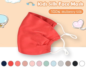 Kids Double Layer Silk Face Mask, Thin Section Mulberry Silk Mask,  Children Pure Silk Masks, Self Care, Washable And Reusable