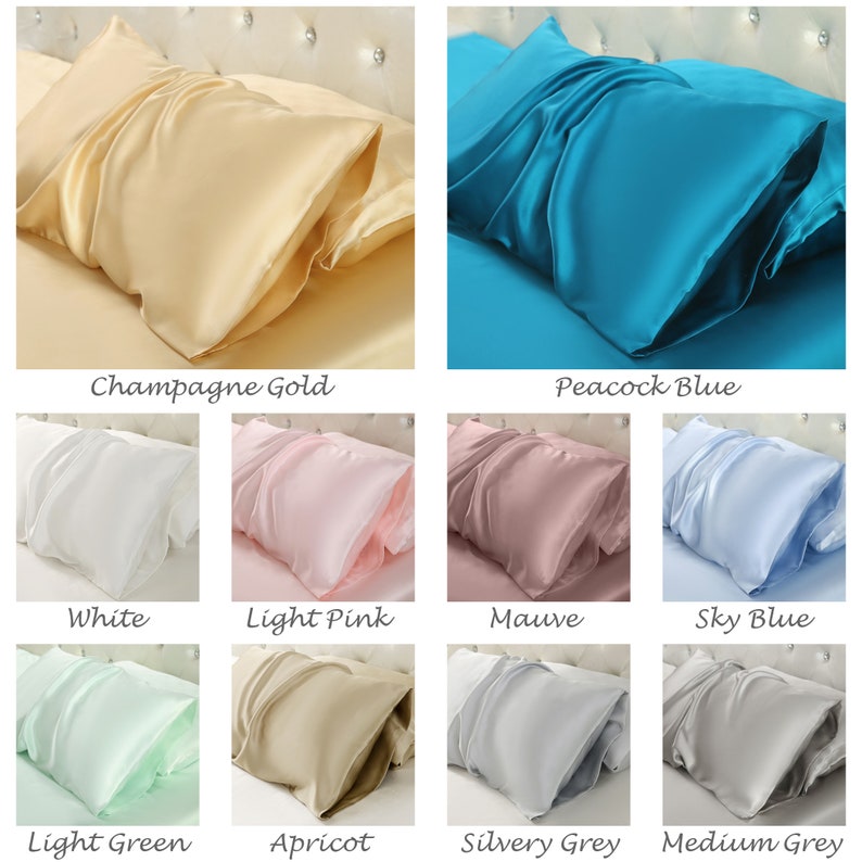 100% Natural Mulberry Silk Pillowcase, 19 Momme Silk Pillowcase 4 Sizes Available, Envelope Style zdjęcie 3