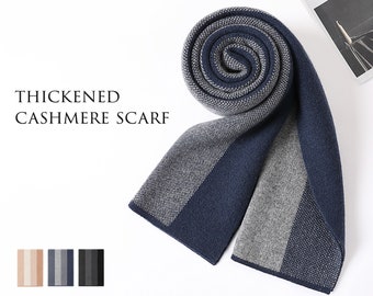 Luxury Men's 100% Pure Cashmere Scarf, Men's Winter Scarf 12"X71" , Gift For Men , Perfect Anniversary Gift,3 Colors Available