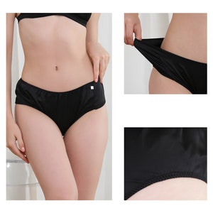 Cheap Ladies Mulberry Silk Panties Simple Style Small Bow Solid Color Silk  Briefs Underwear