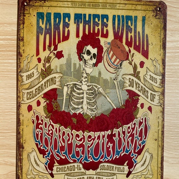 Grateful Dead Fare Thee Well 2015 Chicago Tin Sign