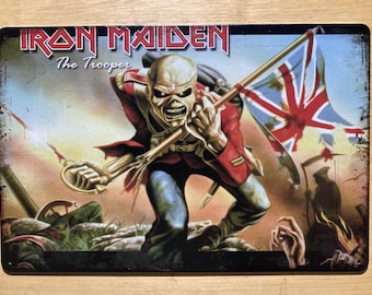 Iron Maiden The Trooper Metal Tin Sign Vintage look Poster Wall Decor 
