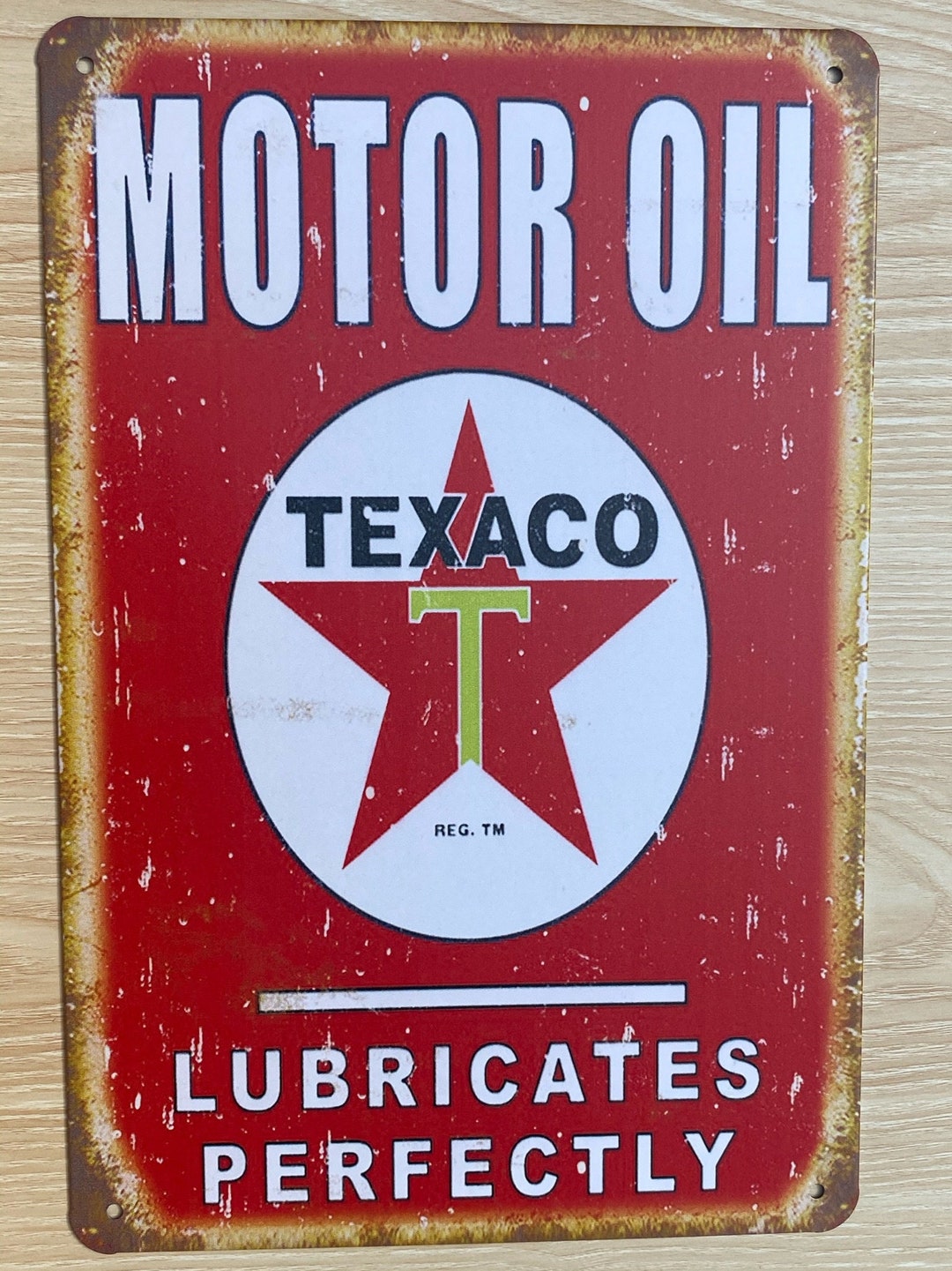 Texaco Lubricates Perfectly Motor Oil Company Car Auto Gas Garage Man