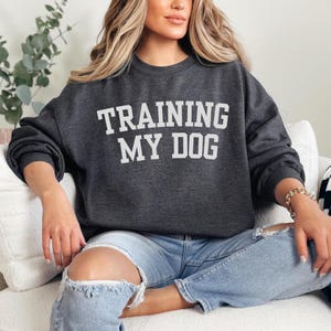 training my dog sweatshirt | dog walking shirt | tee for dog trainer | sweater for dog walking | sweatshirt for pet lover | gift for her