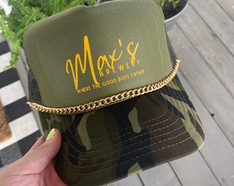 Custom Dog Trucker Hat, Custom Bar Trucker Hat, Cute Custom Trucker Hat, Personalized Brewery Hat, Camo Trucker Hat