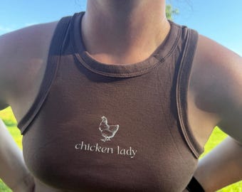 Chicken Lady Tank, Chicken Lady Shirt, Country Girl Tee, Chicken Lover Apparel, Homestead Gifts