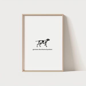 vintage dog portrait wall art | german shorthaired pointer wall decor | decor for dog lover | rustic wall art for dog mom | digital download
