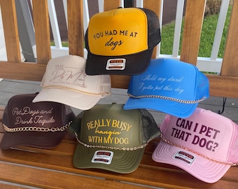 Customizable Trucker Hat for Dog Lover, Gift for Pet Parent, Stylish Trucker Cap for Dog Owner, Personalized Hat, Trucker Hat for Dog Mom