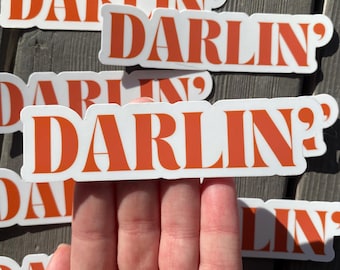 Country Western Sticker | Darlin' Sticker | Southern Charm Water Resistant Sticker | Retro Vintage Themed Sticker