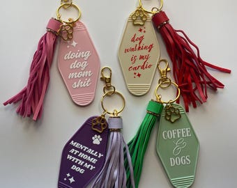 Custom Vintage Dog Mom Motel/Hotel Keychains | Vintage Retro Keychains | Cute Keychains | Dog Mom Keychain | Funny Dog Mom Keychains