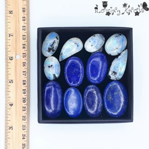 455 cts Wholesale Lot Flashy Rainbow Moonstone with Tourmaline Lapis Lazuli Gemstone Deal Healing Cabochons Wire Wrapping Jewelry Making