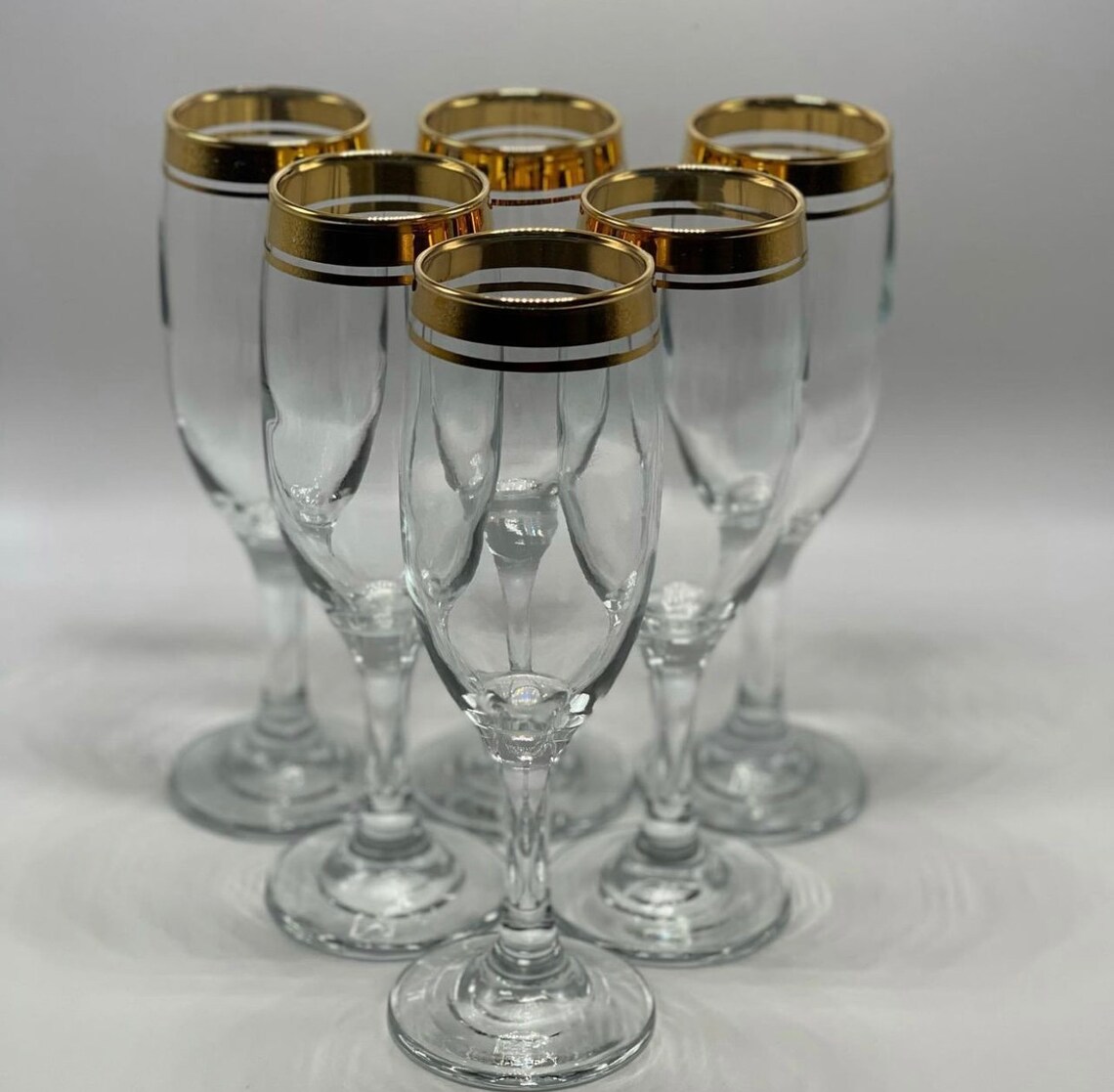 Gold Trimmed Champagne Glasses Etsy