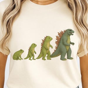 Funny Frog to Godzilla Evolution PNG | Cute Amphibian Monster Transformation Art | Godzilla Clipart | Godzilla Attack Transparent PNG Frog