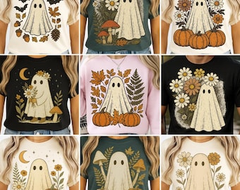 9 Halloween Herbst Geist Png, Girly Kürbis Png, Boho Blumen Herbst Png, Halloween Png, Herbst Vibes Png, Gruselige Saison Png, Trending Png