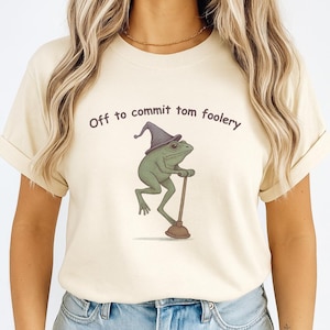 Maglietta "Via per impegnarmi" con Tom Foolery Frog in formato PNG, divertente detto Weirdcore, meme grafico sarcastico unico per adulti, maglietta carina Goblincore