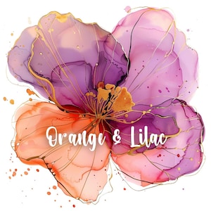 20 Abstract Flowers Clipart Flower Print Watercolor Pink Flower Clipart JPG Watercolor Gold Floral Paper Craft Lilac Flower Art Junk Journal