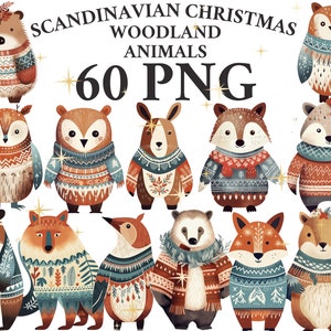 Scandinavian Christmas Clipart Scandinavian Santa Claus Traditional Christmas Folk Art Father Christmas Tree Scandi Clipart Vintage Santa