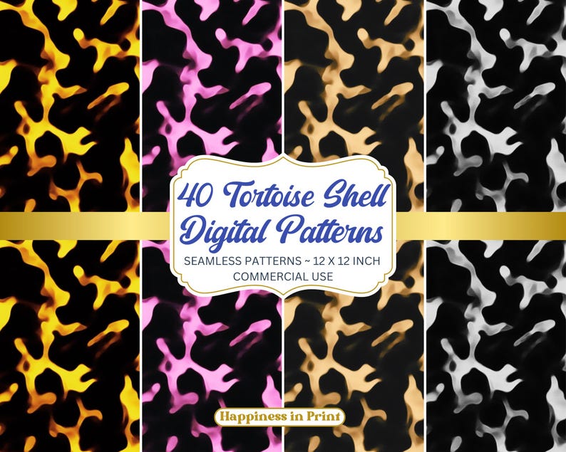 Tortoise Shell Digital Paper Seamless Digital Tortoise and Turtle Shell ...