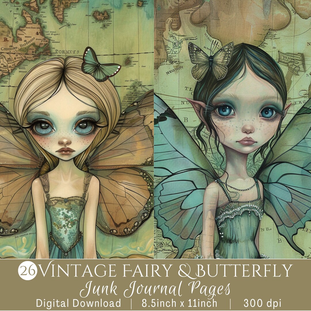 26 Spring Fairy Junk Journal Pages Fantasy Fairy Collage Printable ...