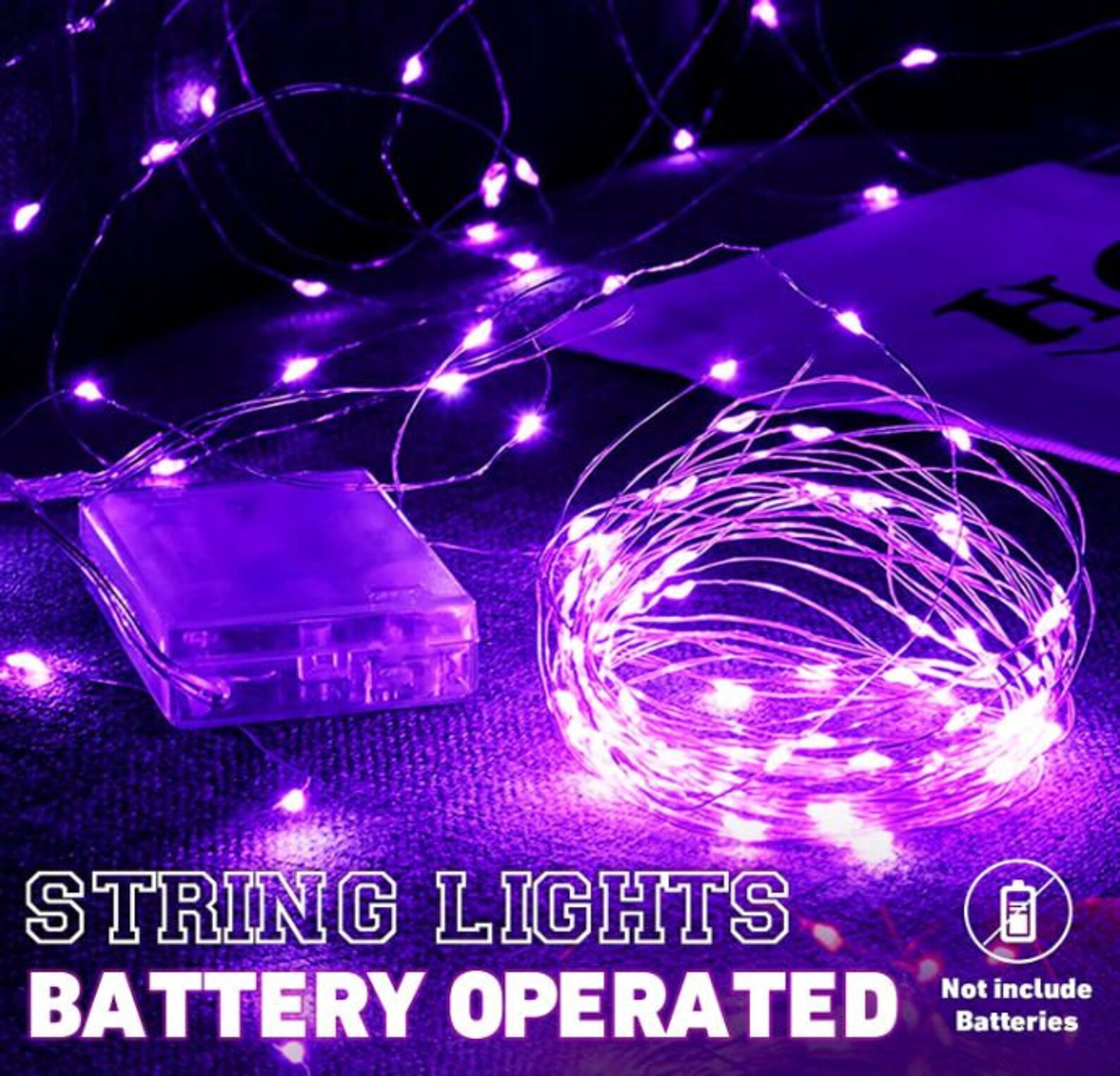 Purple LED String Lights Fairy Lights Halloween Lights Etsy