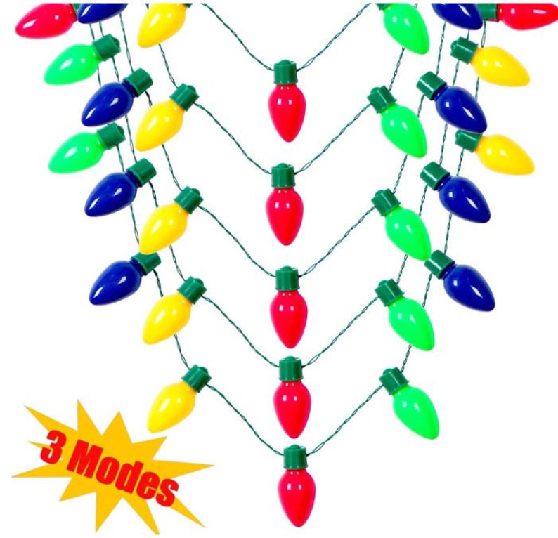 Light up Christmas Necklace Christmas Light Necklace Etsy