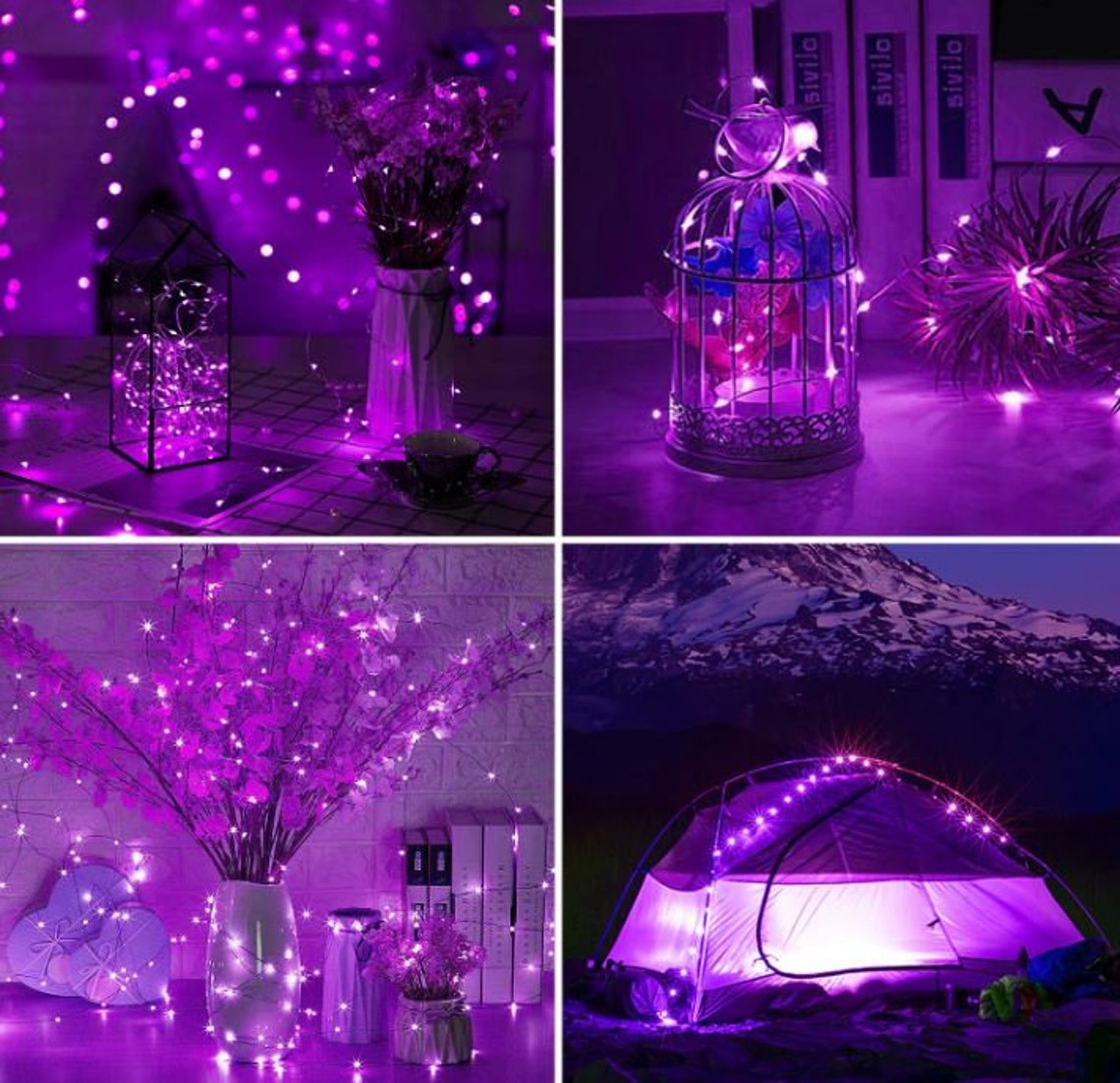 Purple LED String Lights Fairy Lights Halloween Lights Etsy