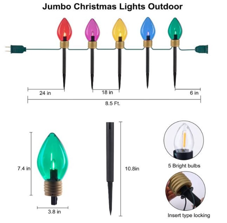 Jumbo Pathway Christmas Lights Jumbo Christmas Lights Etsy