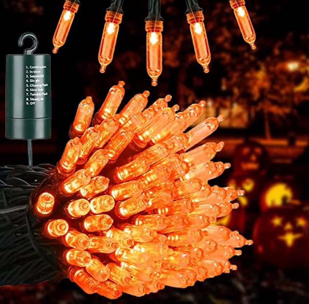 Ultra Orange Halloween Lights 33ft / 100 Lights Orange Etsy
