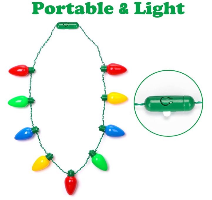 Light up Christmas Necklace Christmas Light Necklace Etsy