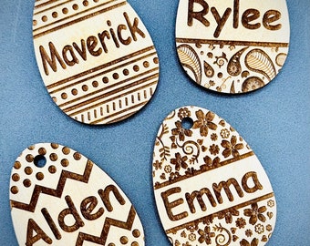 4” personalized Easter basket tags