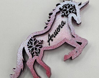 3.5” personalized unicorn ornament