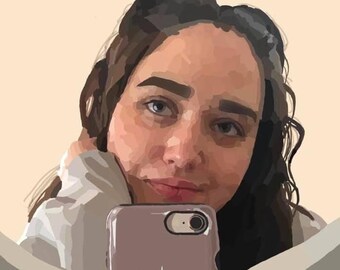 May include: A woman with long brown hair is taking a selfie in a mirror. She is wearing a light gray sweater and has a phone case with a sunburst design on her phone.