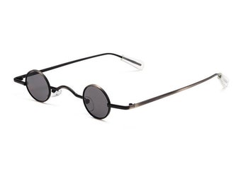 Fashion Small Frame Round Sunglasses Vintage Black Sunglasses