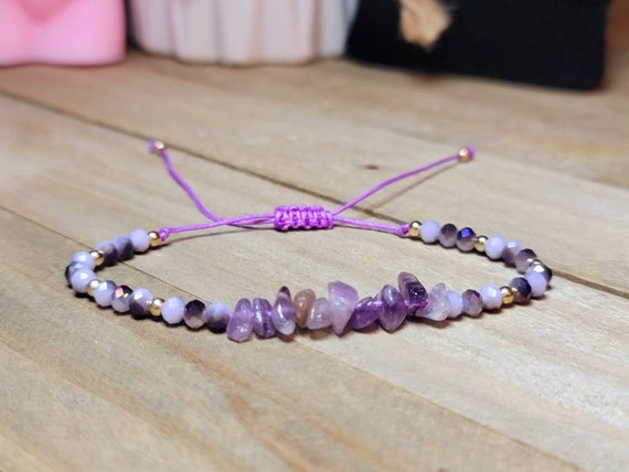 100% Natural Amethyst Bracelet Stone Healing Crystal Stretch Bangles for  Women Girls Increase charm Fashion Simple Jewelry Gift - AliExpress