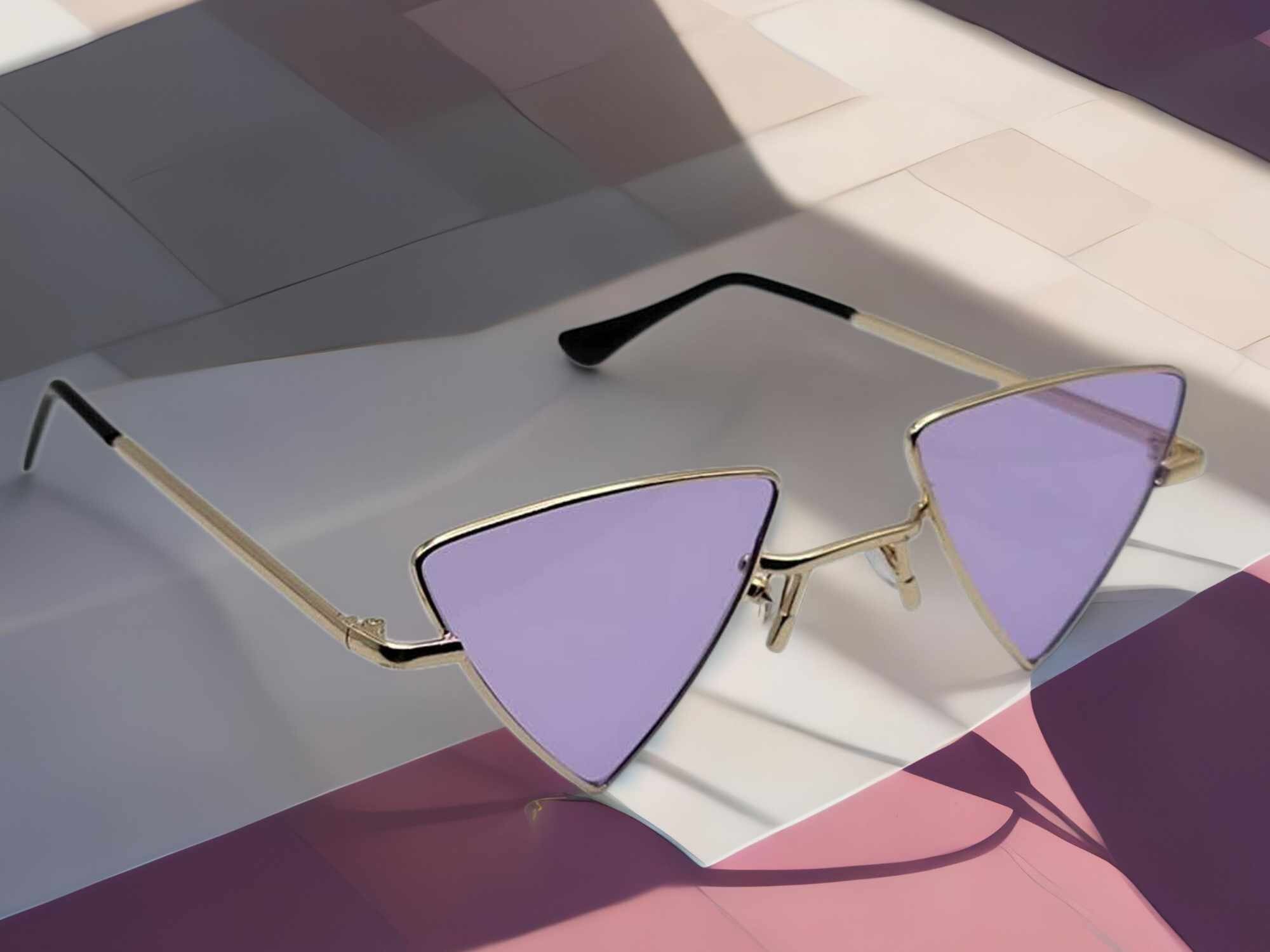 Buy The Tinted Story | Rimless Street Triangle Sunglasses | Men & Women |  Pink | Regular | Trendy Rimless Triangle Sunglasses-Pack of 1 at Amazon.in