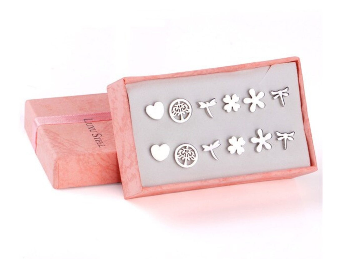 Surgical Steel Stud Earrings Set Tarnish Free Earrings Hypoallergenic