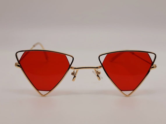 Decir la verdad Definición Irónico Gafas de sol triangulares de metal retro gafas de sol - Etsy España