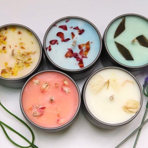 5 PCS Natural Soy Wax Candle Sampler Bundle 2oz Each,Perfect Gift set 5 Different Scents Christmas Candle Set Candle Sampler Fall Candle Set