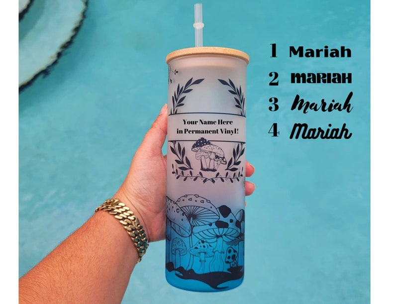 Mushroom Beer Can Glass Boho Mushroom Coffee Glass Etsy