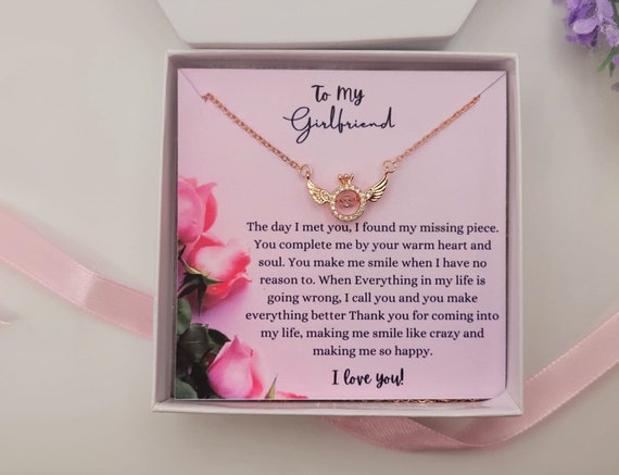 To My Girlfriend Necklace Gift for Her to My Soulmate Necklace