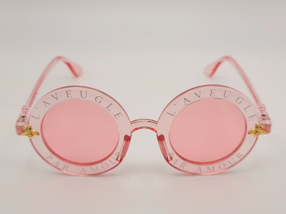 Laveugle Par Amour Round Bee Vintage Black Sunglasses Etsy