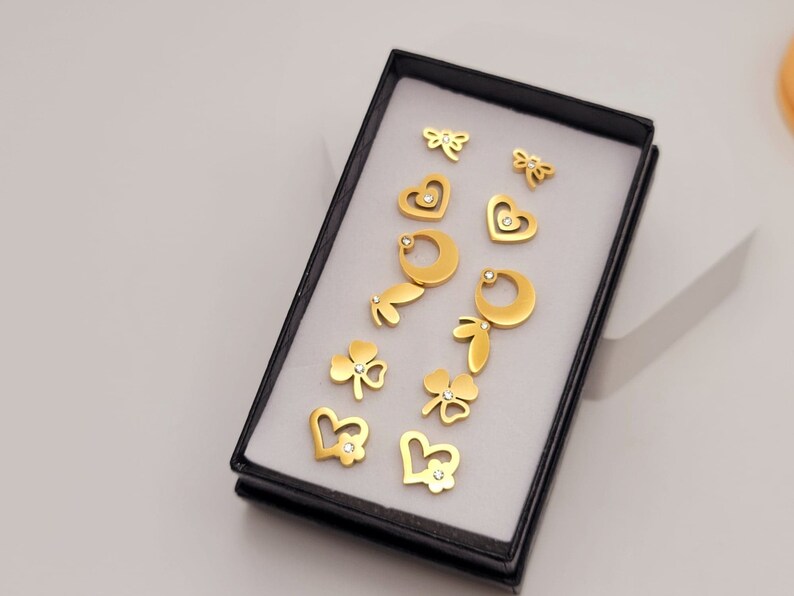 Surgical Steel Stud Earrings Set Tarnish Free Earrings Etsy