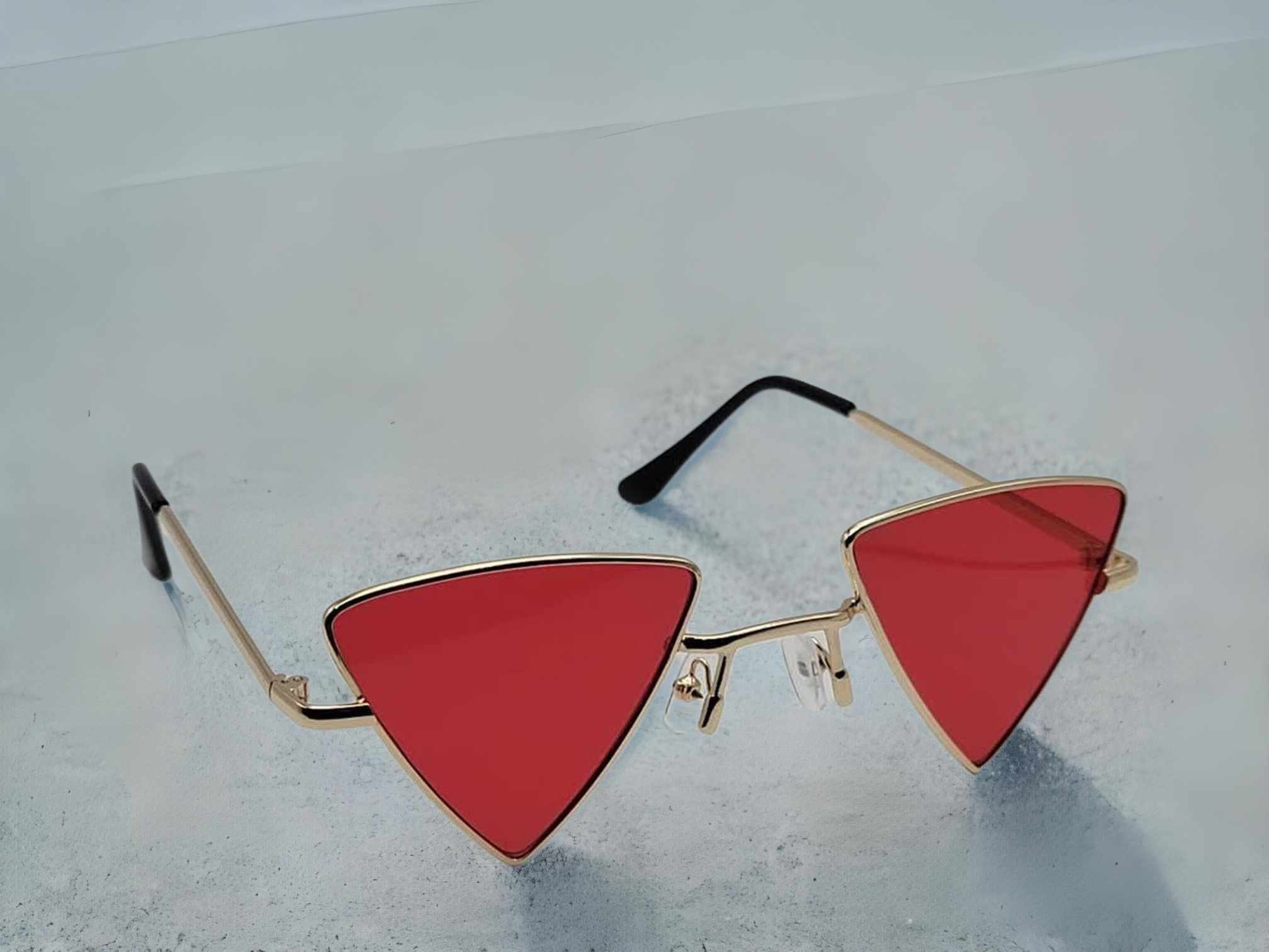 Triangle Wing Edge Rimless Slim Cat-Eye Sunglasses Trendy sunglasses V – LB  Diamond Store