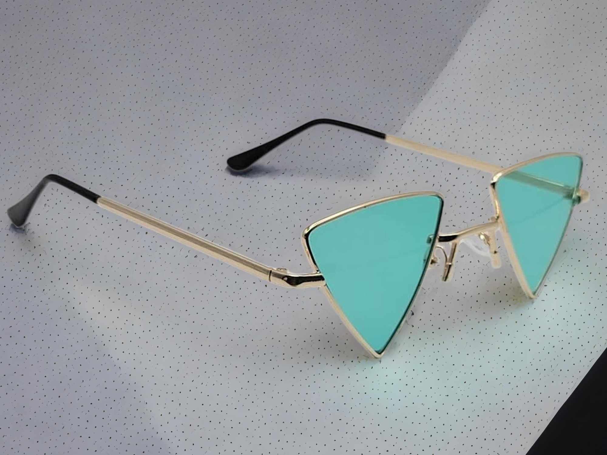 Triangle Wing Edge Rimless Slim Cat-Eye Sunglasses Trendy sunglasses V – LB  Diamond Store