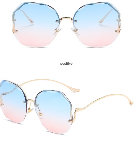 Ombre lens rimless sunglasses 2025