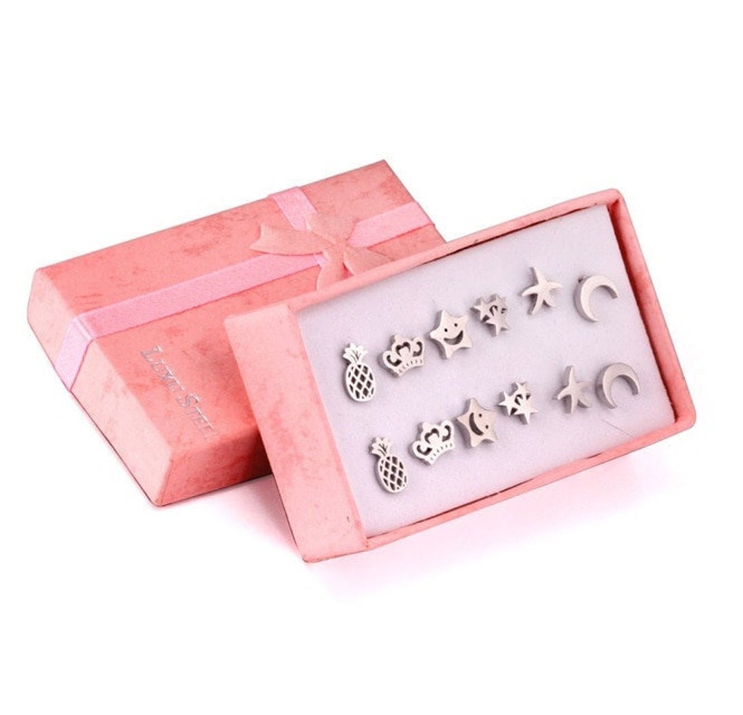 Surgical Steel Stud Earrings Set Tarnish Free Earrings Hypoallergenic