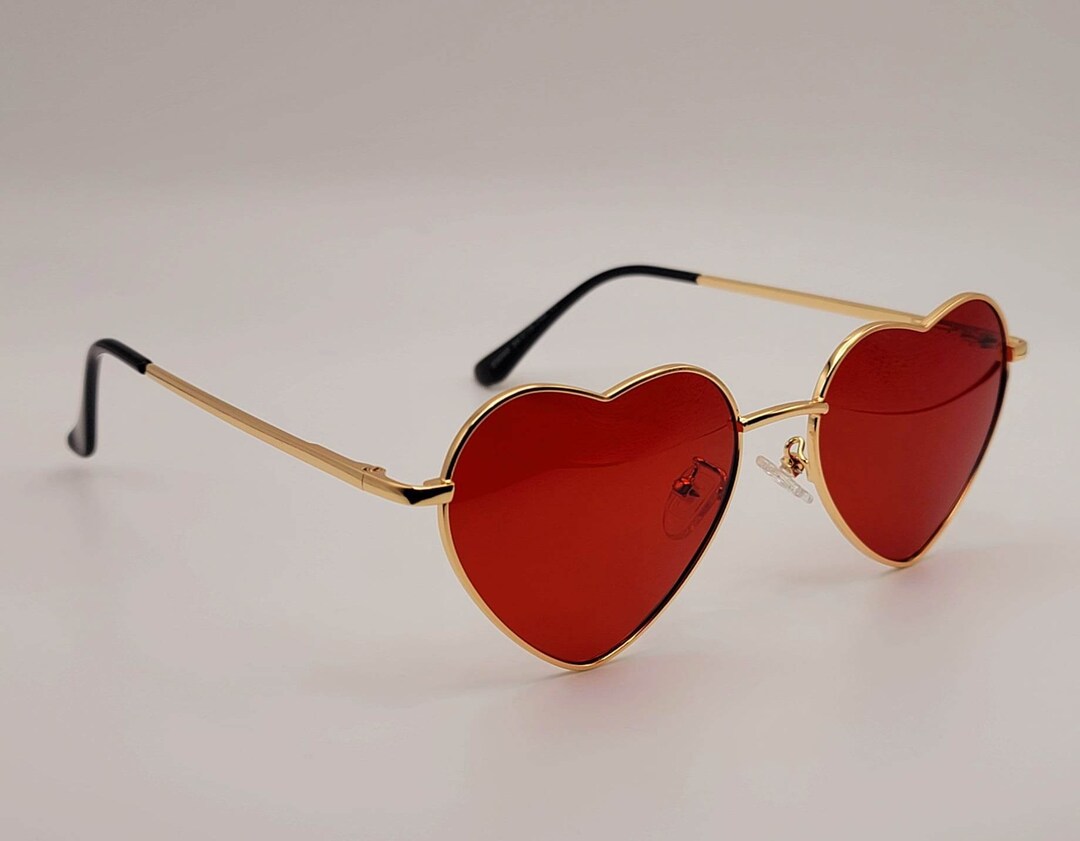 Heart Shape Heart Sunglasses Retro Vintage Boho Translucent Sun Glasses