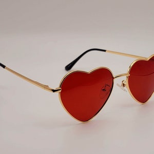 Heart Shape Heart Sunglasses Retro Vintage Boho Translucent Sun Glasses Shades, Heart Sunglasses, Red Sunglasses Purple