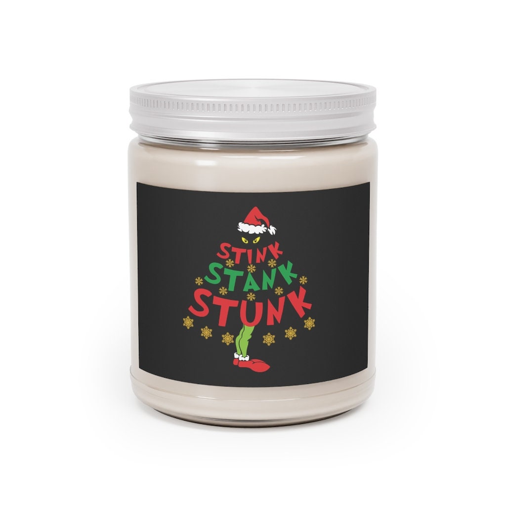 Stink Stank Stunk Grinch Christmas Candle, Funny Christmas Candle Gift,  Merry Christmas Candle 
