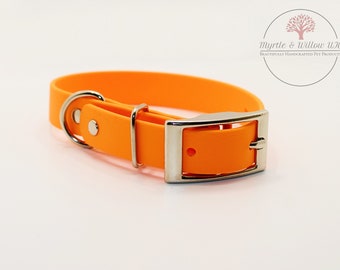 Pumpkin Orange BioThane® Dog Collar - handcrafted I waterproof I odour stain resistant I antimicrobial I pliable I durable